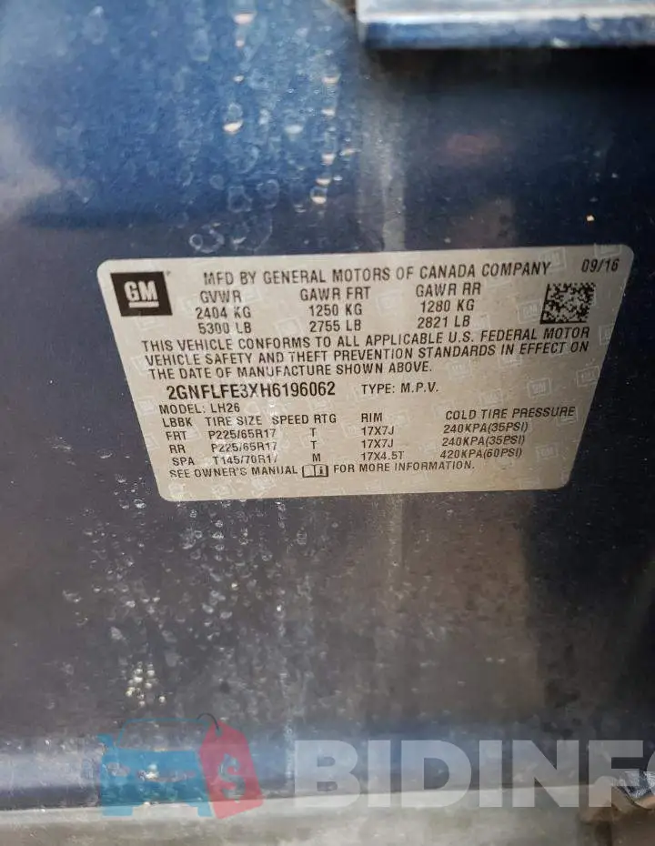 2GNFLFE3XH6196062 Photo# 10