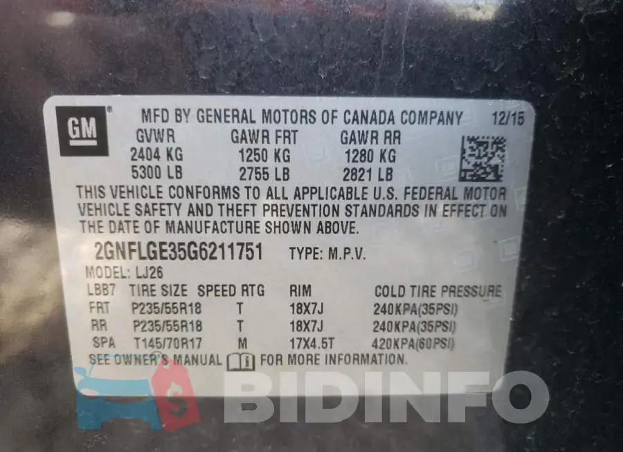 2GNFLGE35G6211751 Photo# 10
