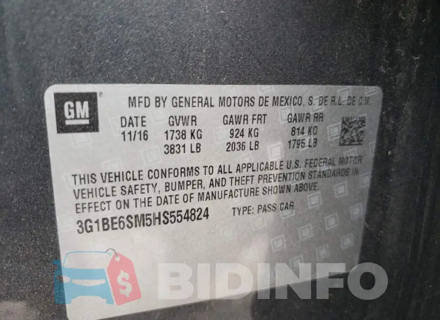 3G1BE6SM5HS554824 Photo# 10