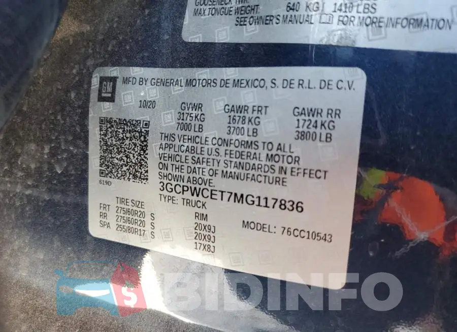 3GCPWCET7MG117836 Photo# 10