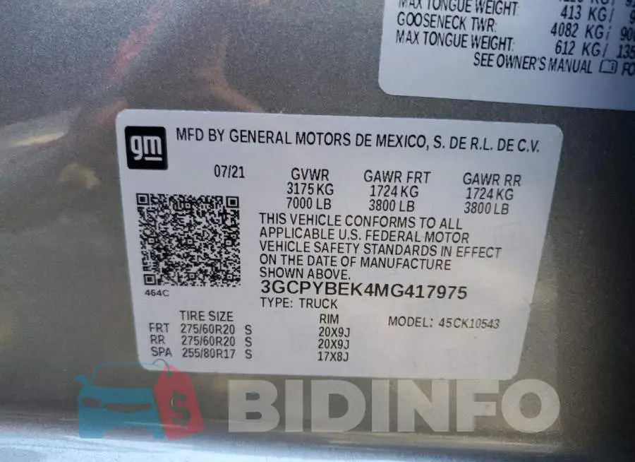 3GCPYBEK4MG417975 Photo# 10