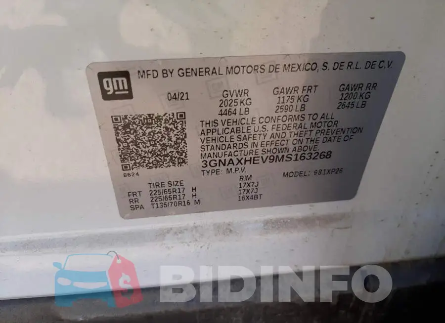 3GNAXHEV9MS163268 Photo# 10