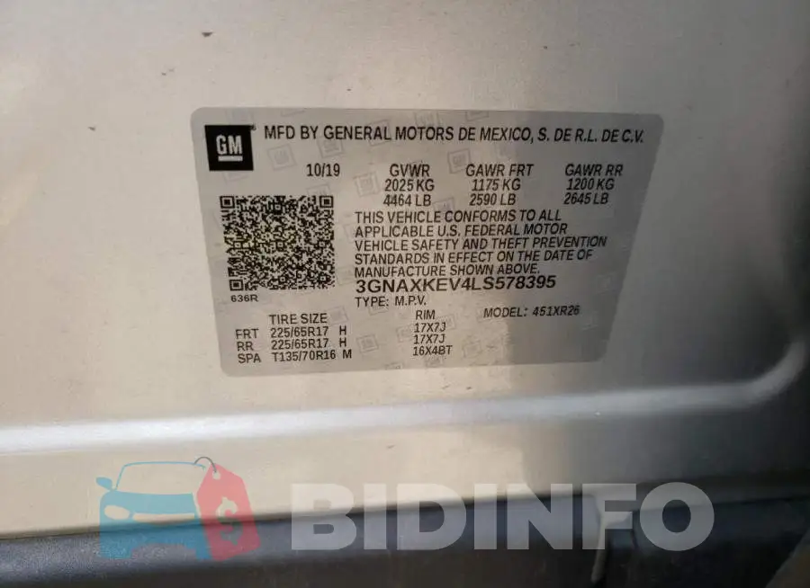 3GNAXKEV4LS578395 Photo# 10