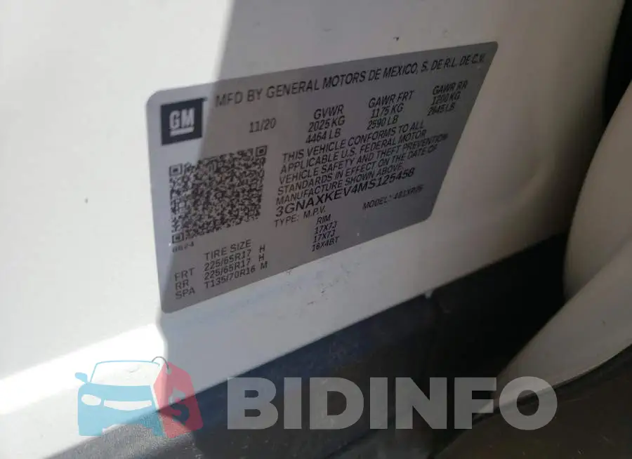 3GNAXKEV4MS125458 Photo# 10