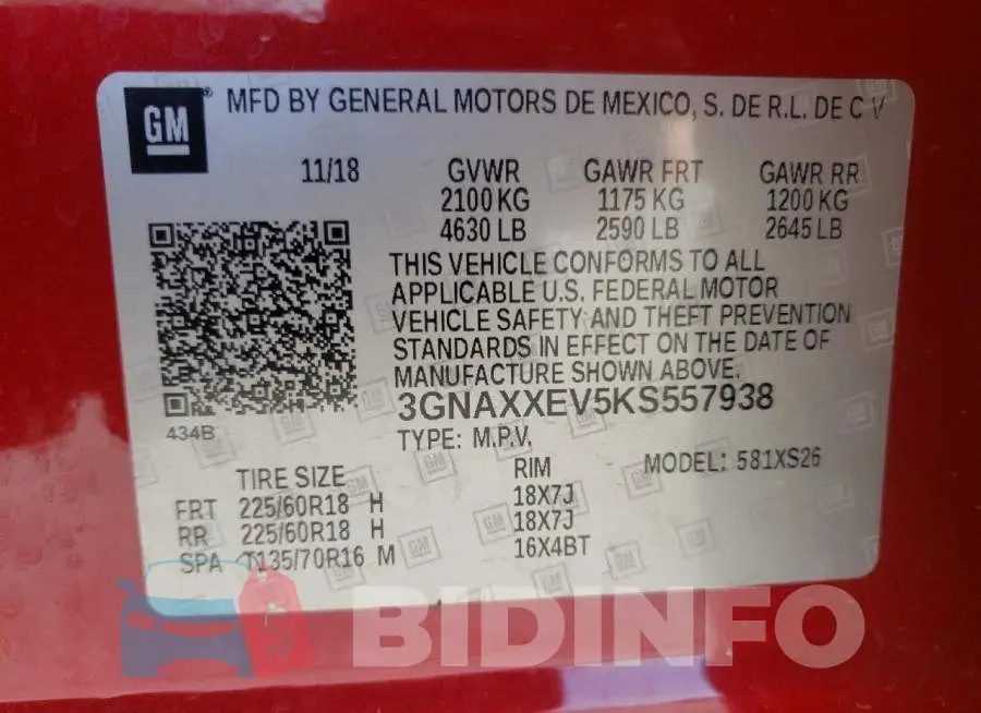 3GNAXXEV5KS557938 Photo# 10