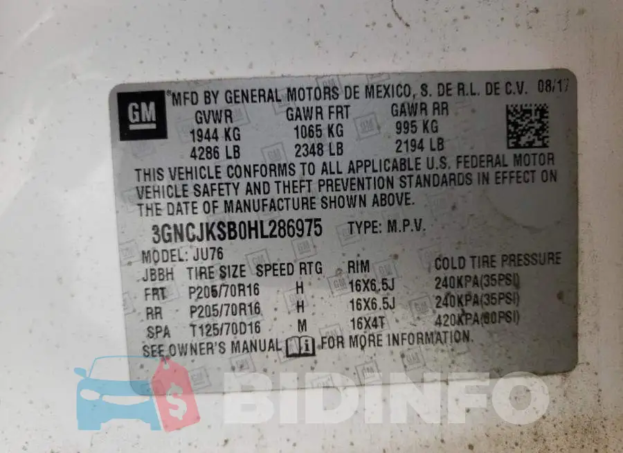 3GNCJKSB0HL286975 Photo# 10