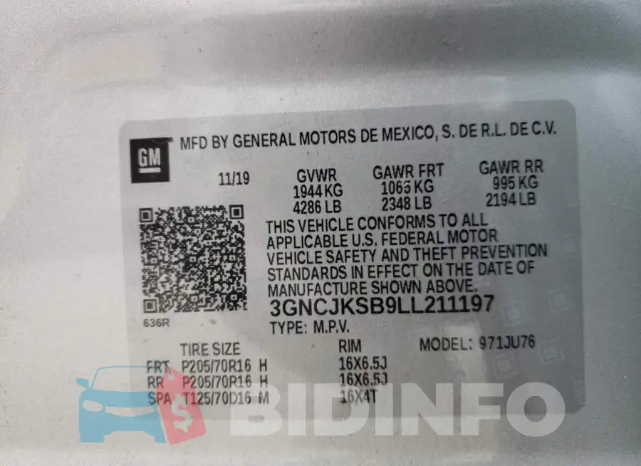 3GNCJKSB9LL211197 Photo# 10