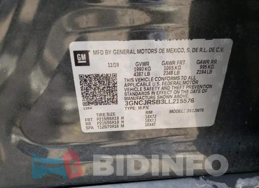 3GNCJRSB3LL215576 Photo# 10