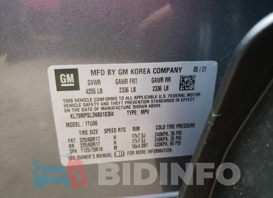 KL79MPSL3NB018304 Photo# 10