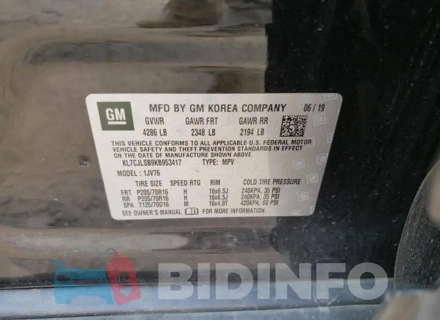 KL7CJLSB9KB953417 Photo# 10