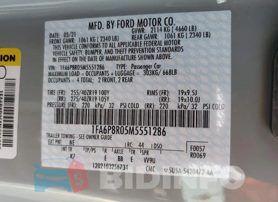 1FA6P8R05M5551286 Photo# 10