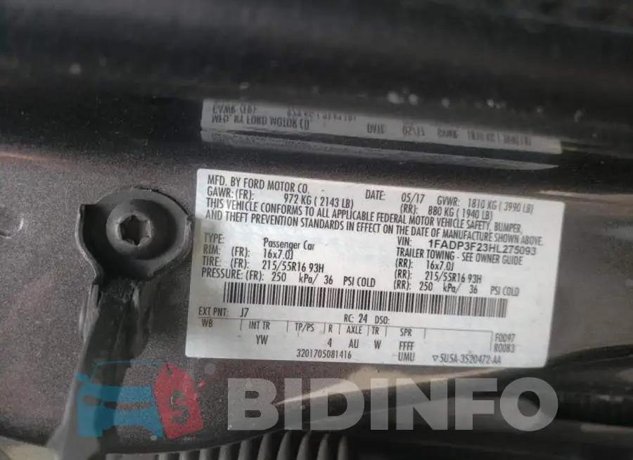 1FADP3F23HL275093 Photo# 10
