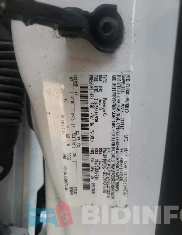 1FADP3F24GL272315 Photo# 10