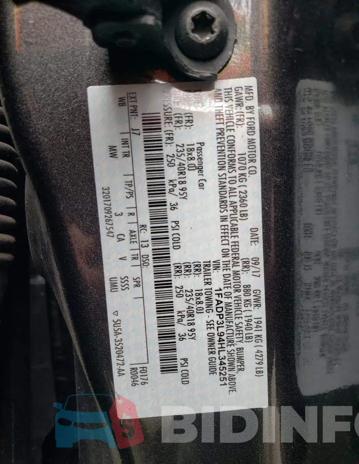 1FADP3L94HL345251 Photo# 10