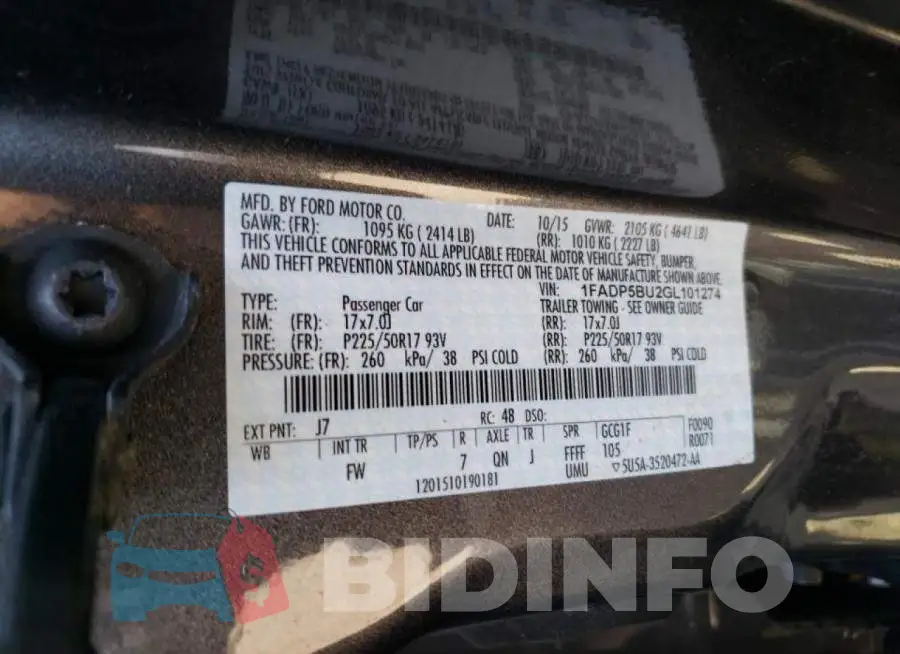 1FADP5BU2GL101274 Photo# 10
