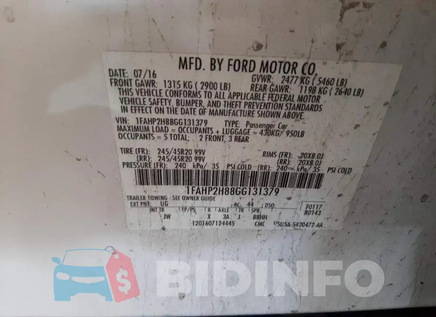 1FAHP2H88GG131379 Photo# 10