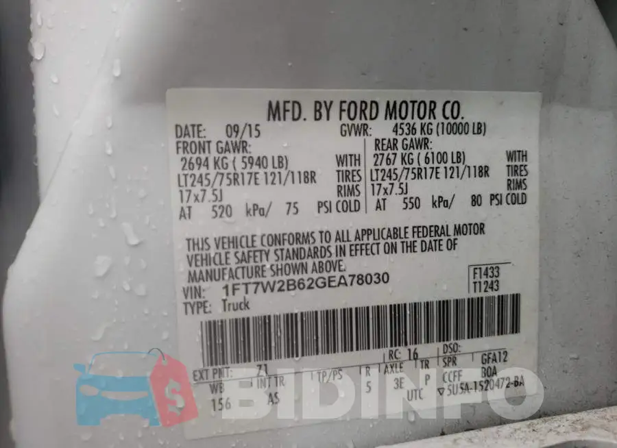 1FT7W2B62GEA78030 Photo# 10