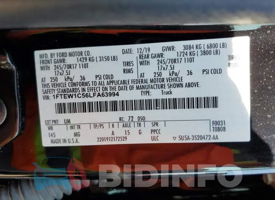 1FTEW1C56LFA63994 Photo# 10