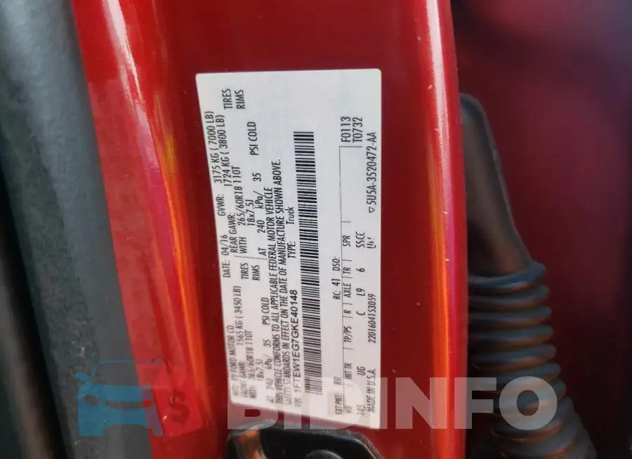 1FTEW1EG7GKE40148 Photo# 10