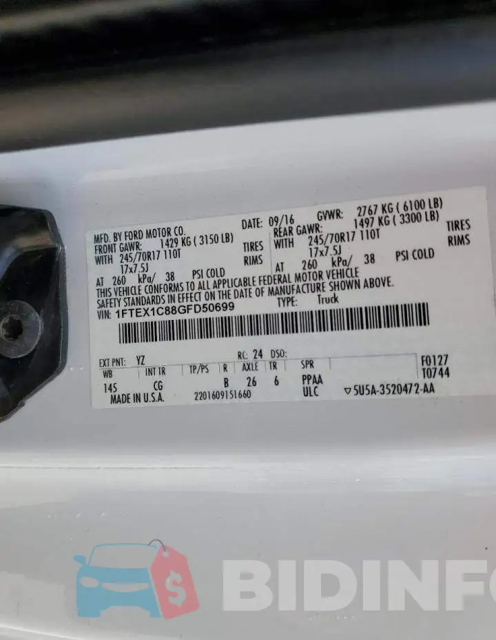 1FTEX1C88GFD50699 Photo# 10