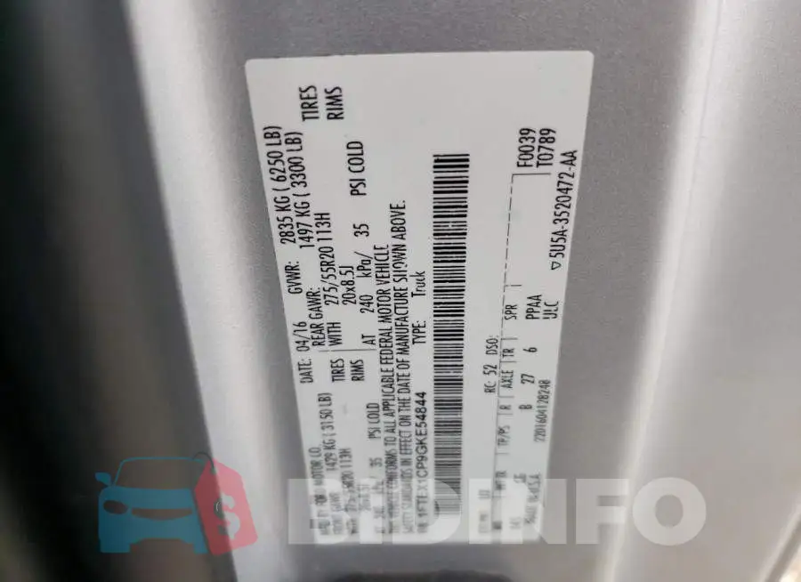 1FTEX1CP9GKE54844 Photo# 10