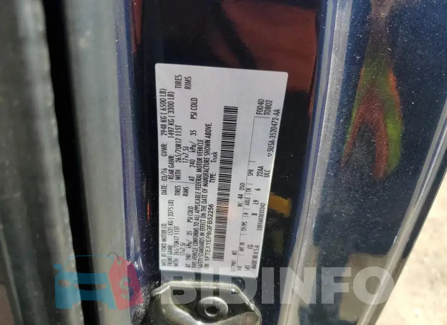 1FTEX1EP8GFB52256 Photo# 10