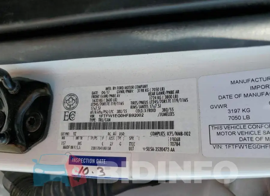 1FTFW1EG0HFB92002 Photo# 10