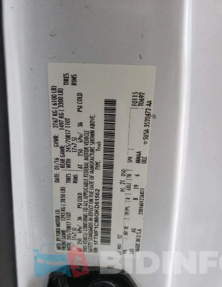 1FTMF1C86GKD61562 Photo# 10