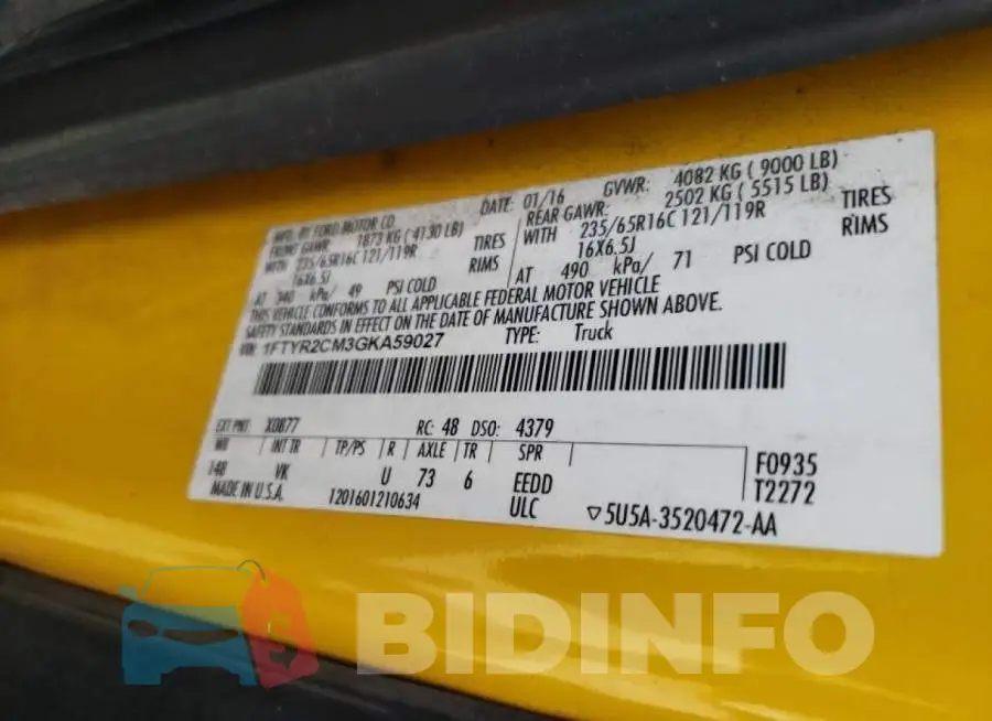 1FTYR2CM3GKA59027 Photo# 10