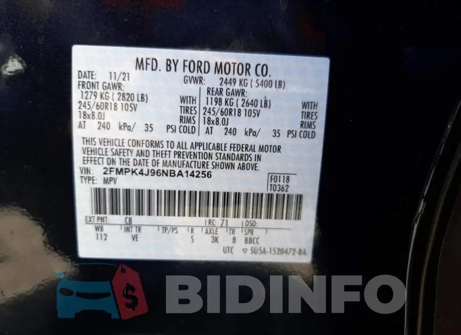 2FMPK4J96NBA14256 Photo# 10