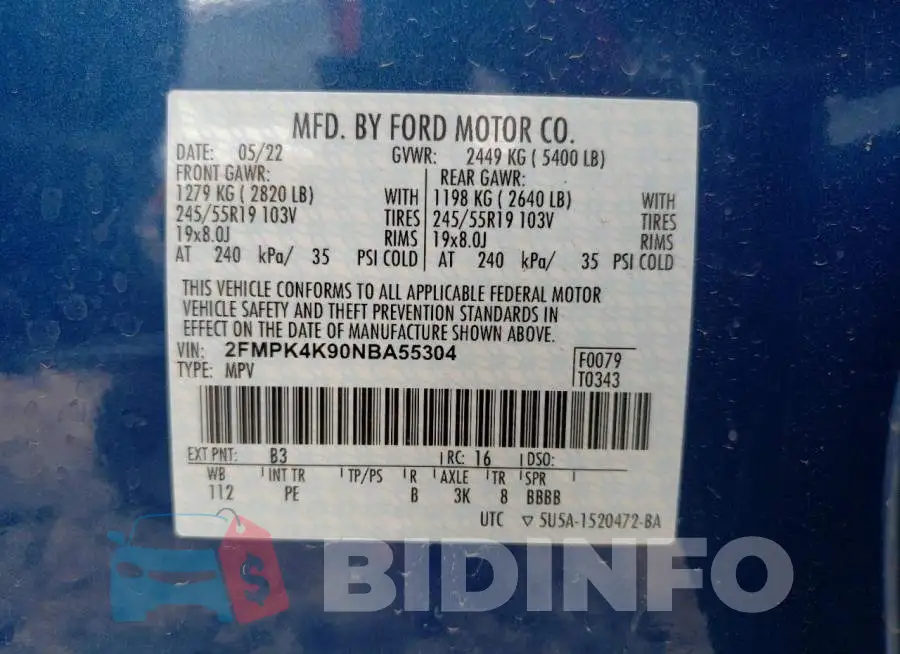 2FMPK4K90NBA55304 Photo# 10