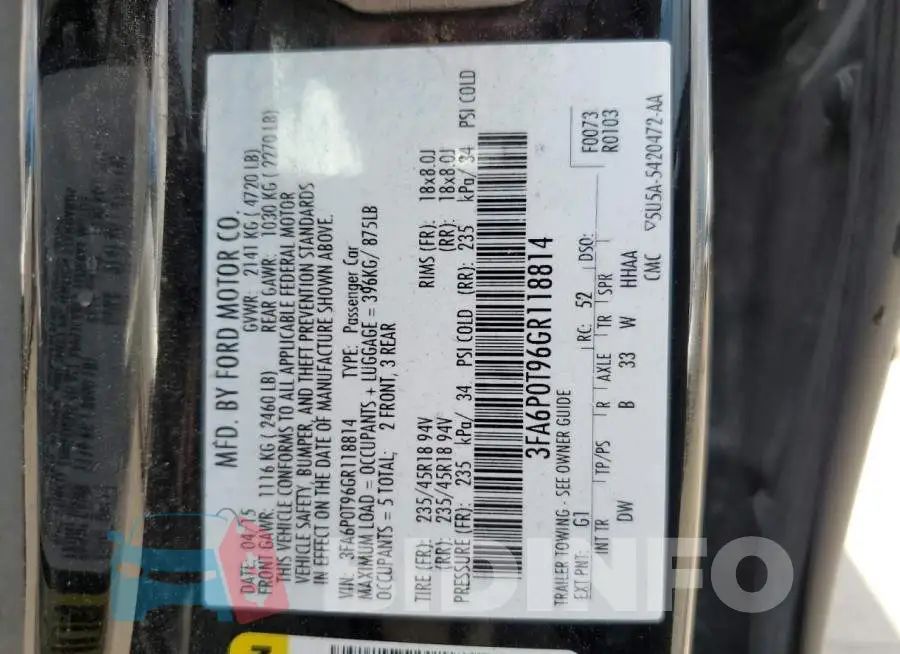 3FA6P0T96GR118814 Photo# 10