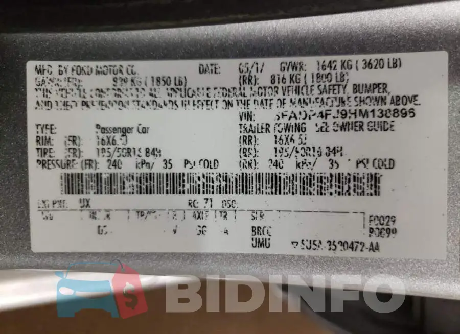 3FADP4FJ9HM138896 Photo# 10
