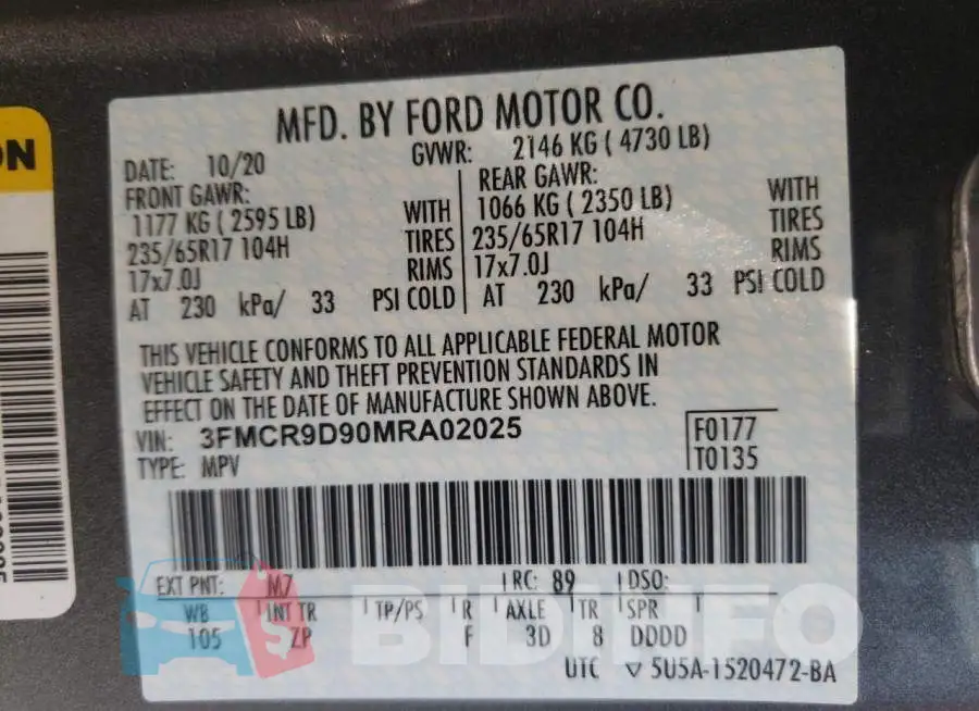 3FMCR9D90MRA02025 Photo# 10
