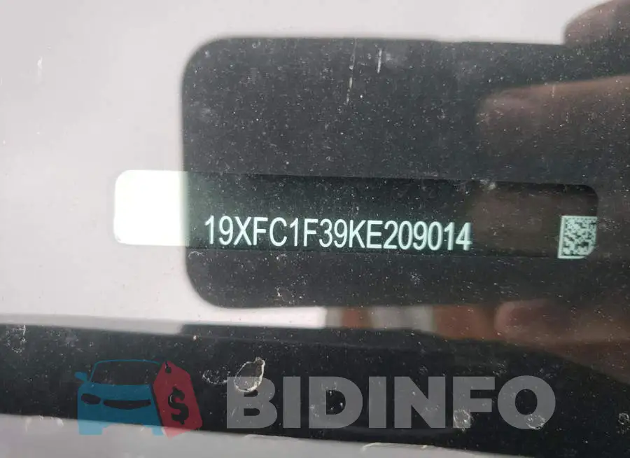 19XFC1F39KE209014 Photo# 10