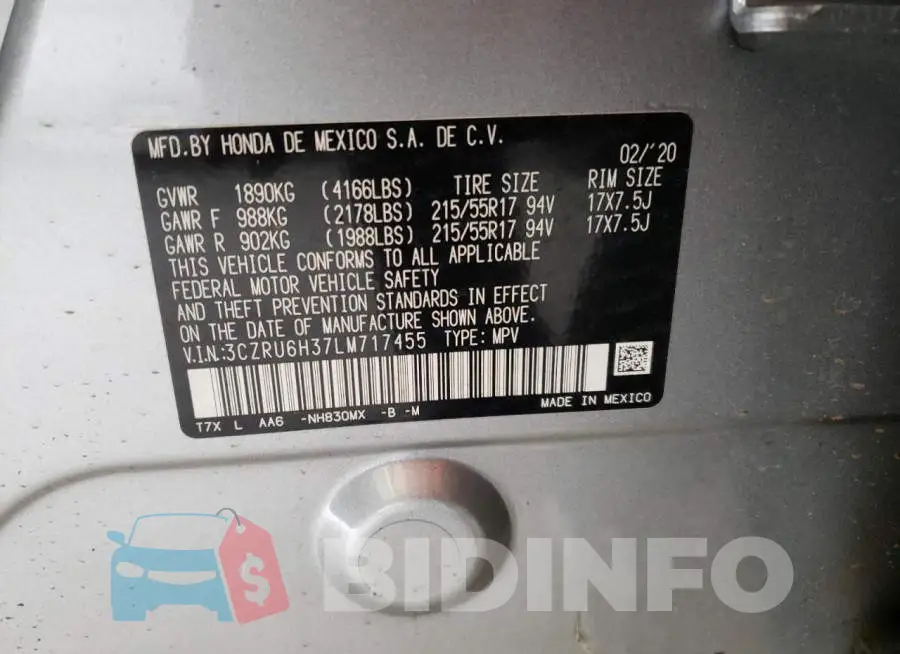 3CZRU6H37LM717455 Photo# 10
