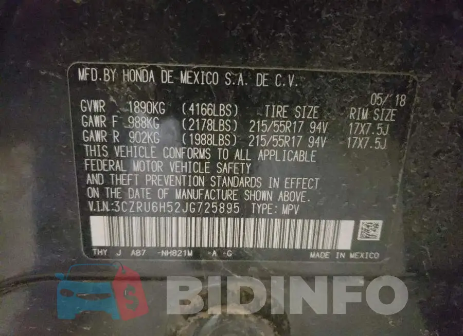 3CZRU6H52JG725895 Photo# 10