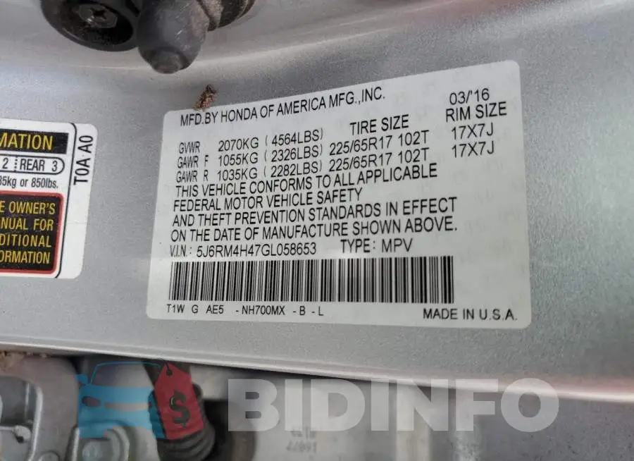 5J6RM4H47GL058653 Photo# 10