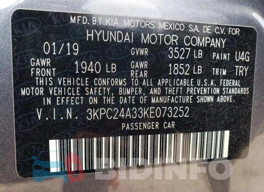 3KPC24A33KE073252 Photo# 10