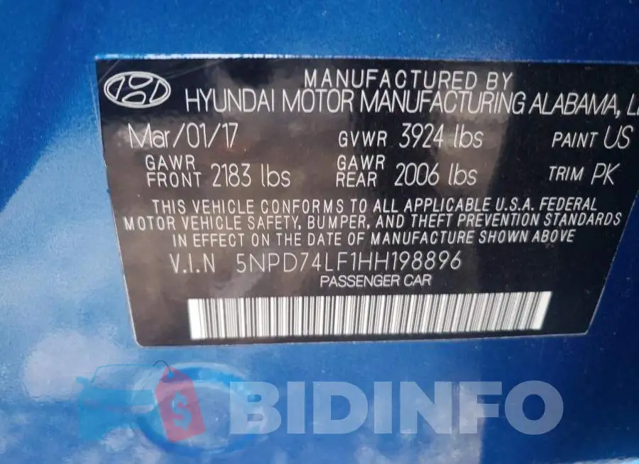 5NPD74LF1HH198896 Photo# 10