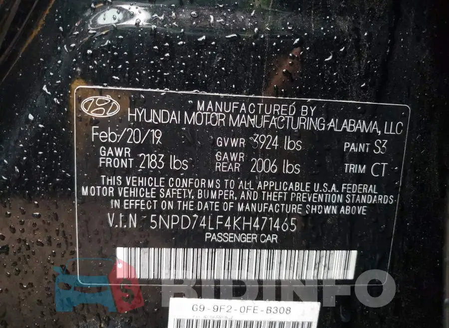 5NPD74LF4KH471465 Photo# 10