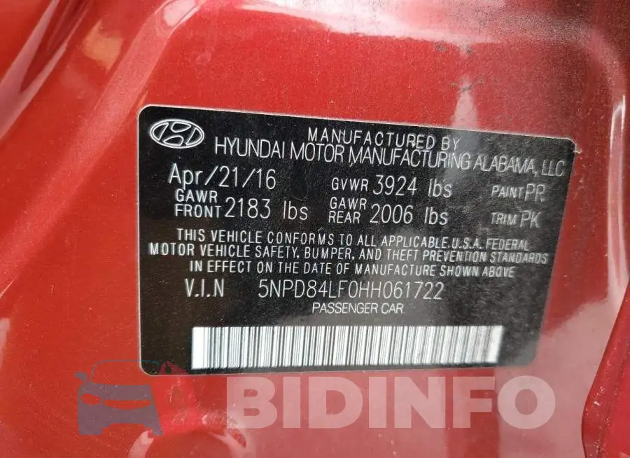 5NPD84LF0HH061722 Photo# 10