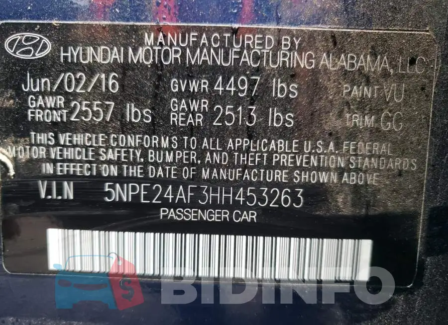 5NPE24AF3HH453263 Photo# 10