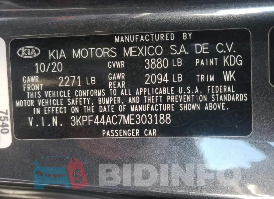 3KPF44AC7ME303188 Photo# 10