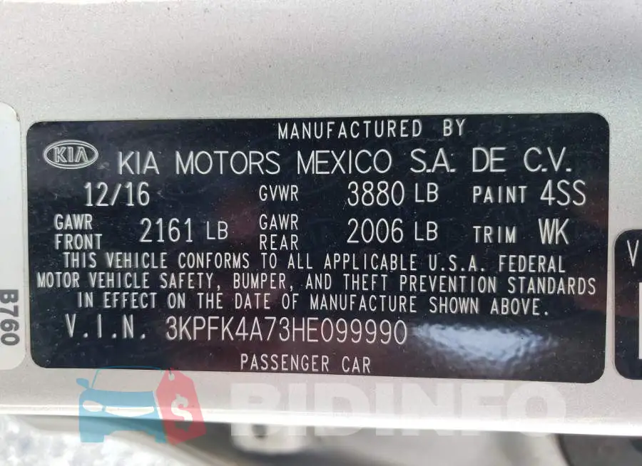 3KPFK4A73HE099990 Photo# 10