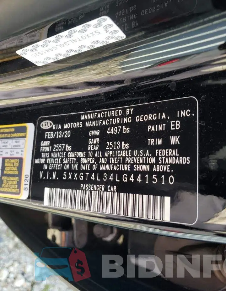 5XXGT4L34LG441510 Photo# 10