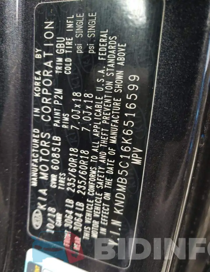 KNDMB5C16K6516599 Photo# 10