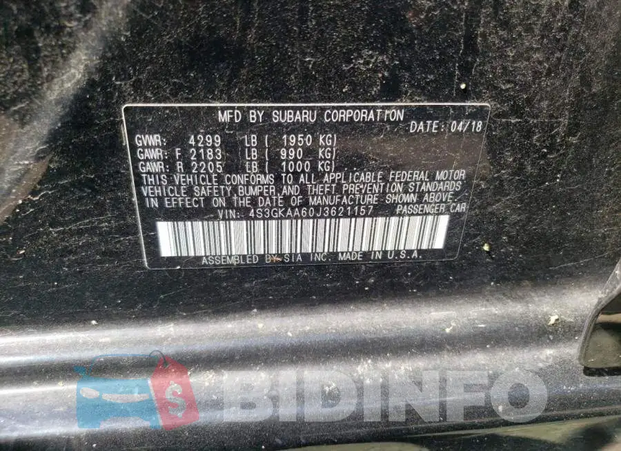 4S3GKAA60J3621157 Photo# 10