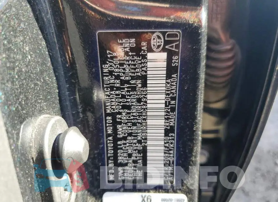 2T1BURHEXHC879266 Photo# 10