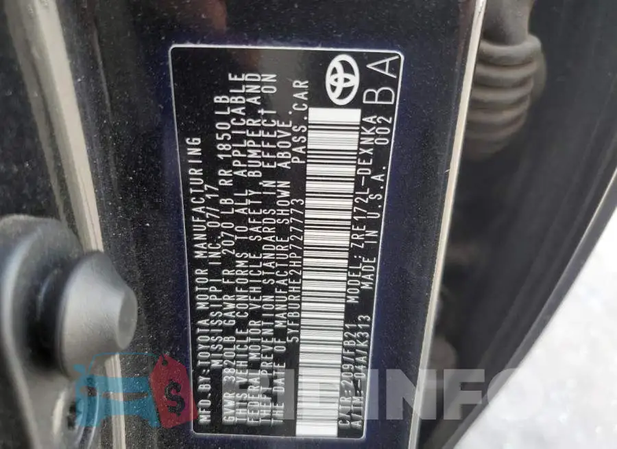 5YFBURHE2HP727773 Photo# 10